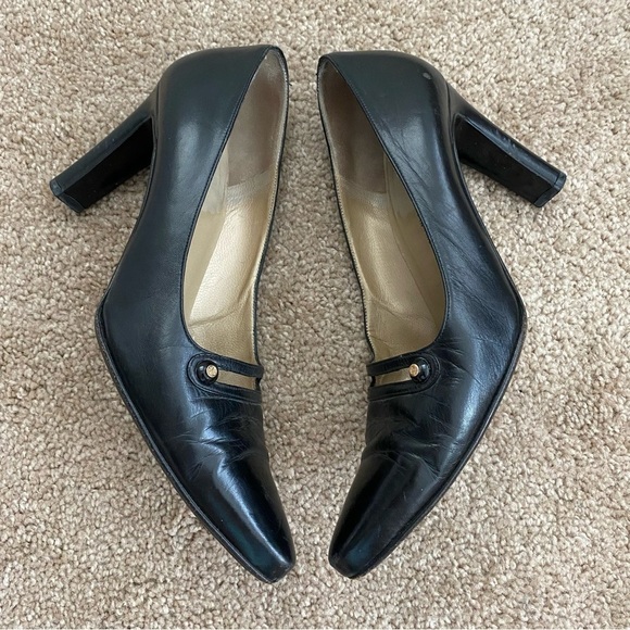 St. John | Women's Black Leather Pumps Size 6.5 - Picture 4 of 10